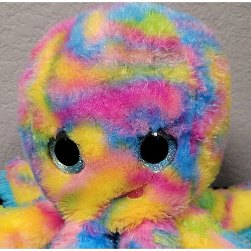 Psychedelic Multicolored Stuffed Octopus by Fiesta Plush Stuffed Animal